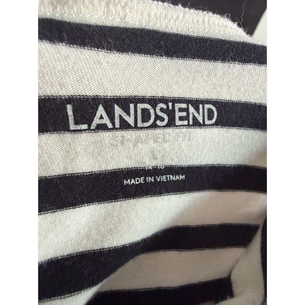 Black White Striped Turtleneck Nautical Sailor Timeless Top Large 14-16 - Picture 6 of 6